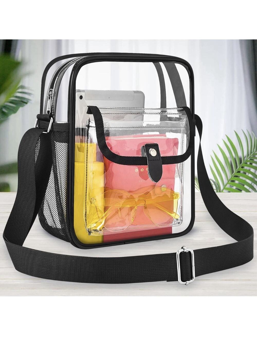 Clear Crossbody Bag for Stadium Events and Concerts with Bottle Holder NEW